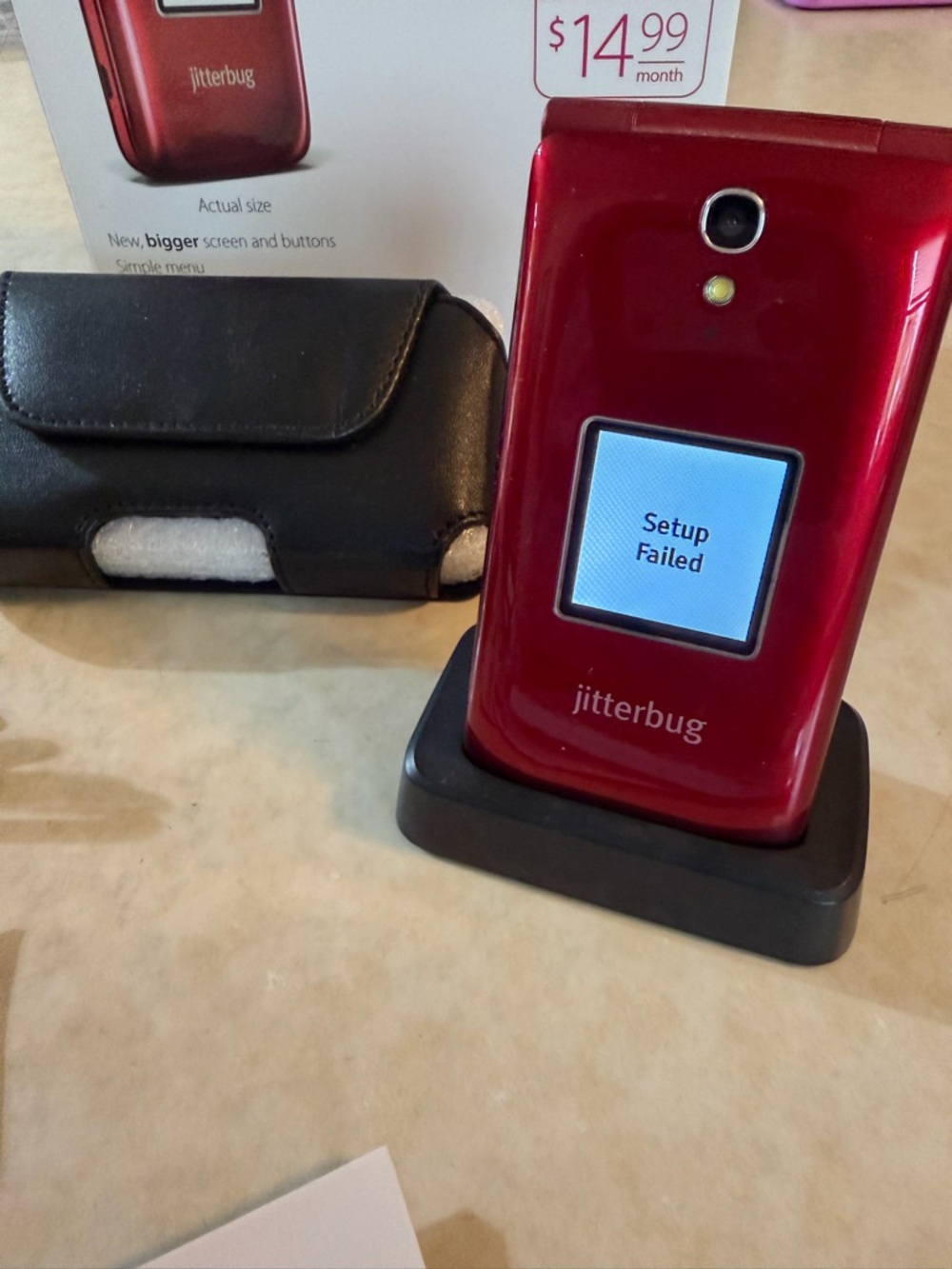 GreatCall Jitterbug Flip Cell Phone - Red